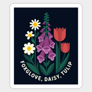 Foxglove Daisy Tulip Magnet